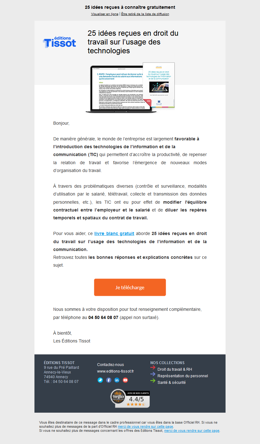 Editions Tissot, Droit du Travail & RH, Actualités droit social