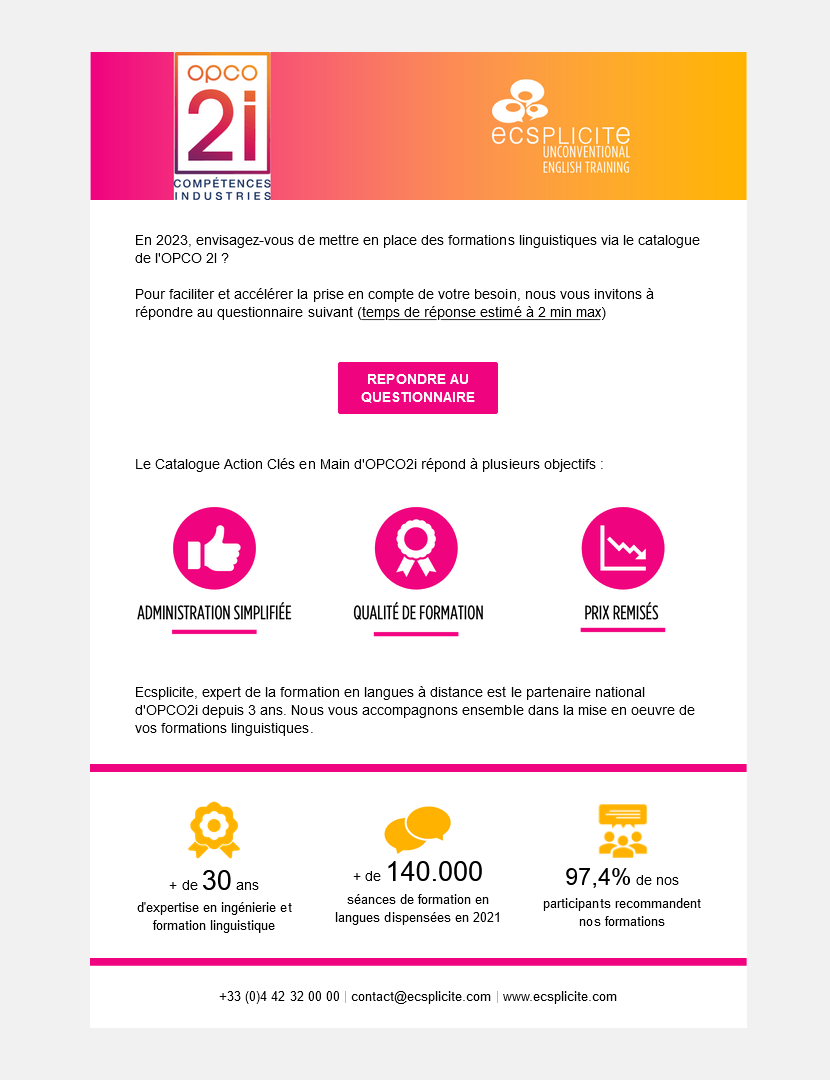 Adhérents OPCO2i, testez nos offres linguistiques référencées